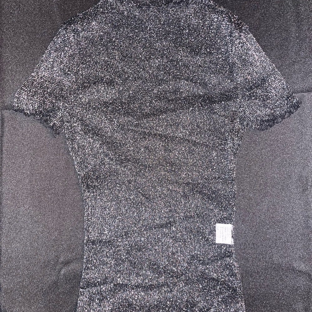 Sparkly Sheer Black Short Sleeve Top